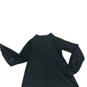 Elegant Black Lace Sleeve Top
